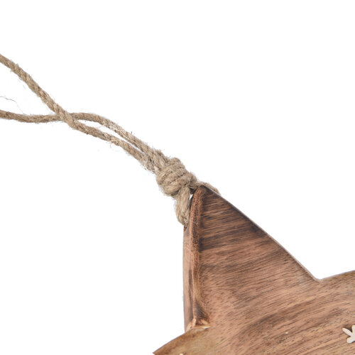 4Home Dekoracija iz mangovega lesa Snowflake Star, 20 cm