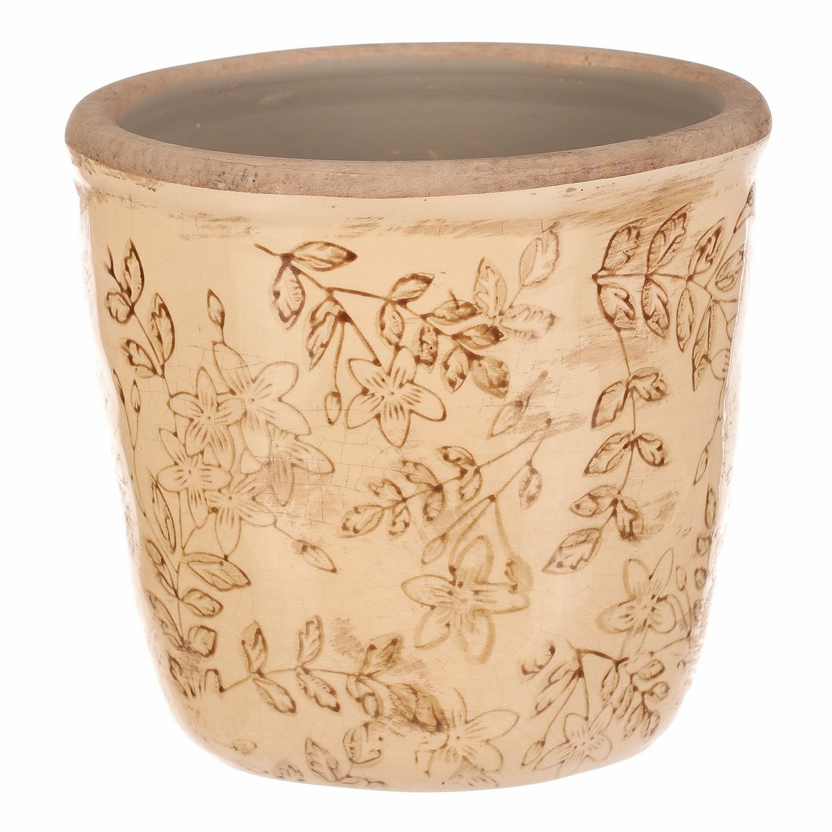 Osłonka ceramiczna na kwiaty Flores retro, 13 x 12 cm, 13 cm