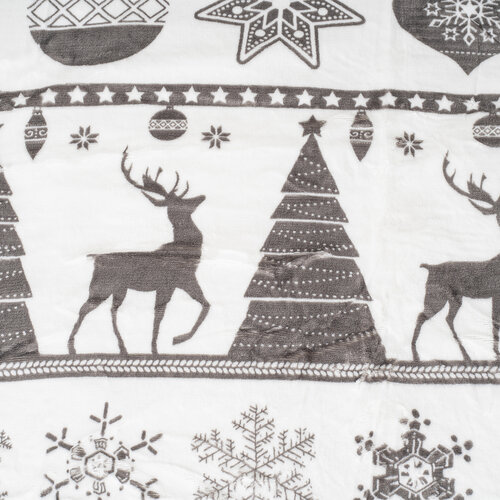 4Home Різдвяна постільна білизна мікрофланель Christmas time сірий, 160 x 200 см, 70 x 80 см