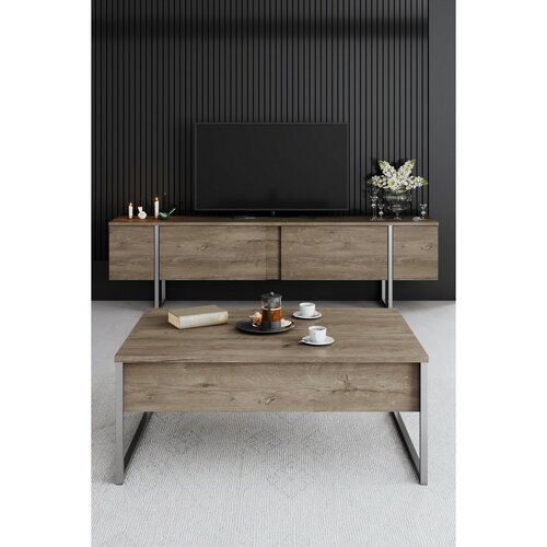 Măsuță TV Luxe Walnut and Silver
