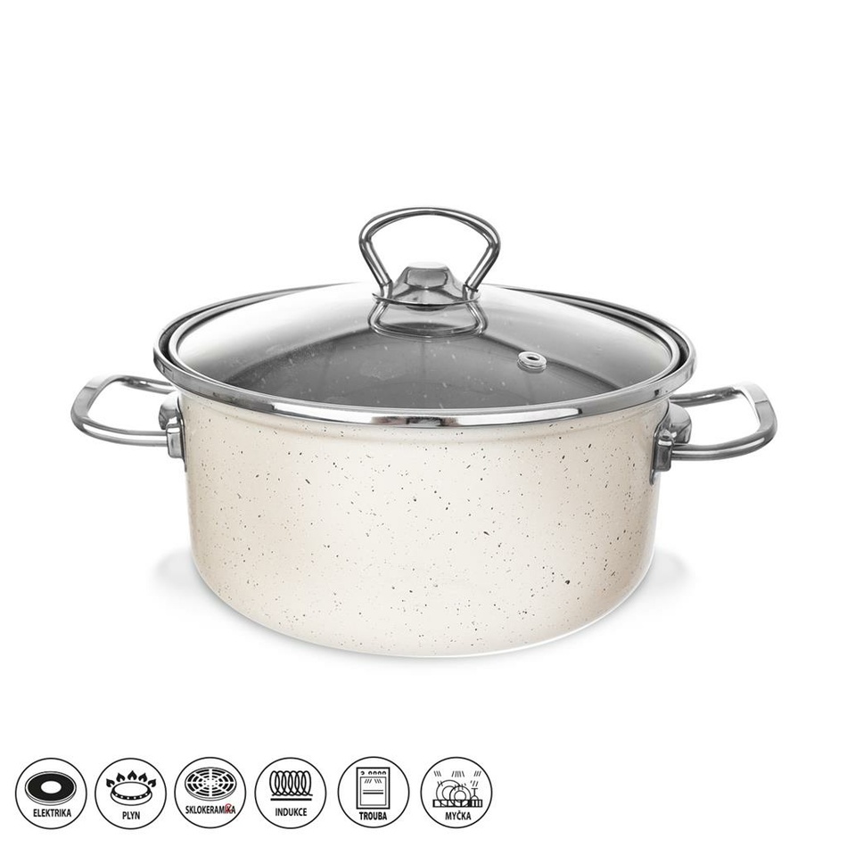 Orion Smaltovaný kastról s pokrievkou Grande Copper, 2,8 l