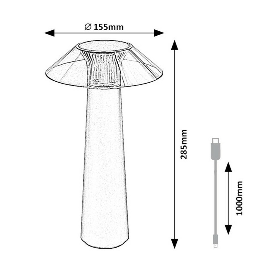 Rabalux 77062 stolní LED lampa s USB dobíjením Assen