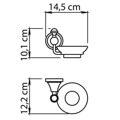 GEDY NV1113 Nevis mydelniczka, ceramika, chrom