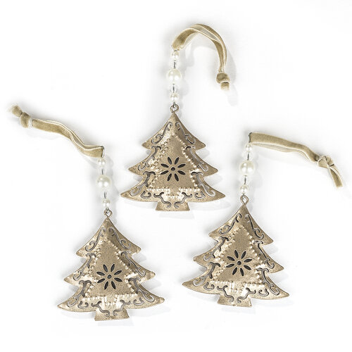 Ozdoby świąteczne metalowe, zestaw 9 szt.