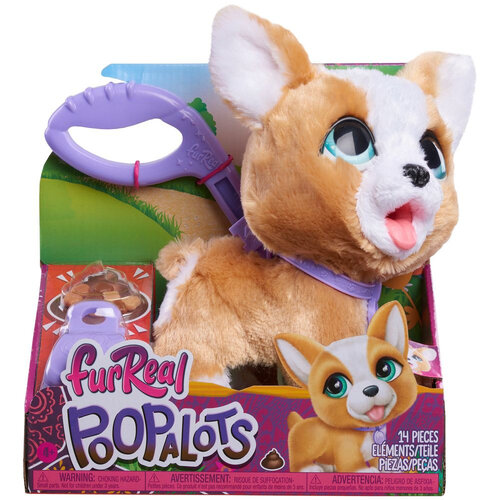 FurReal Poop-A-Lots Corgi, cățeluș interactiv,maro deschis/alb