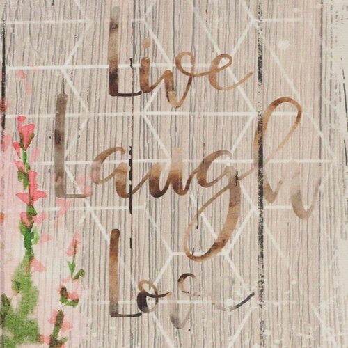 Obraz na plátne Live Laugh Love, 28 x 28 x 1,5 cm