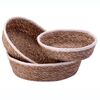 Toro Set oval košaric iz morske trave, beli rob, 3kos