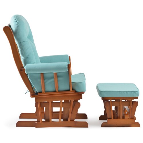 Fotel bujany z podnóżką 20455 OAK, turkusowy