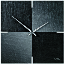 Ceas de perete AMS 9520 din ardezie de design, 30 x 30 cm