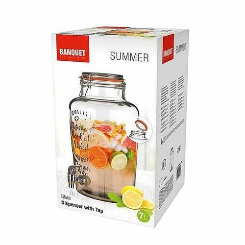 Banquet Glasbehälter mit Ventil SUMMER, 7 l