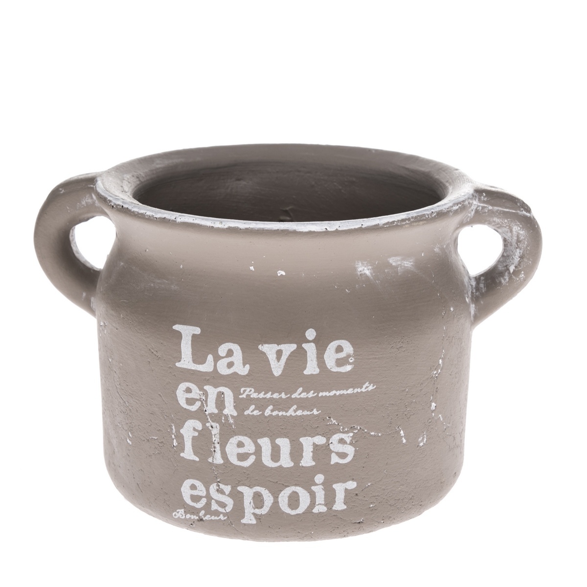 Poza Recipient ceramic de ghiveci La vie, maro, 13,5 x 11 cm