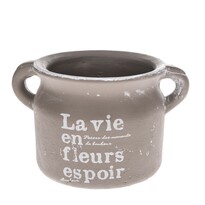 Osłonka ceramiczna na doniczkę La vie brązowy, 13,5 x 11 cm