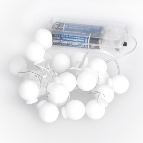 Solight LED vianočná reťaz farebné guľôčky, 20x LED, 2 m, 2x AA