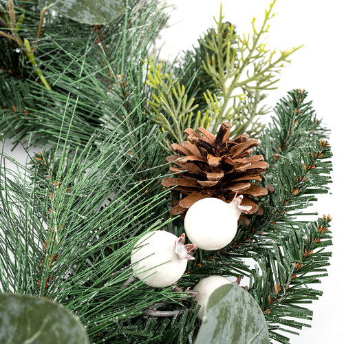 Berry and pinecone karácsonyi koszorú, fehér, 45 x 10 x 39 cm
