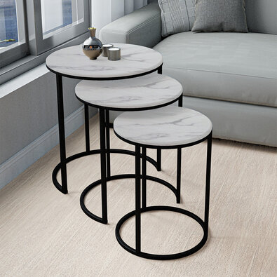 Măsuță Lisa Marble, 3 bucăți