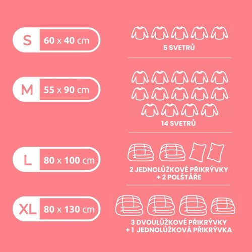 Компактор Набір вакуумних мішків для зберіганняAspispace XL 6 шт., 140 л, 80 x 130 см