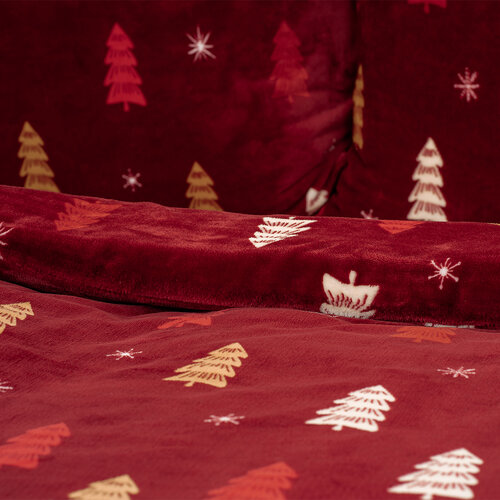 Lenjerie de pat din microflanel 4Home Crimson Woods, 140 x 200 cm, 70 x 90 cm