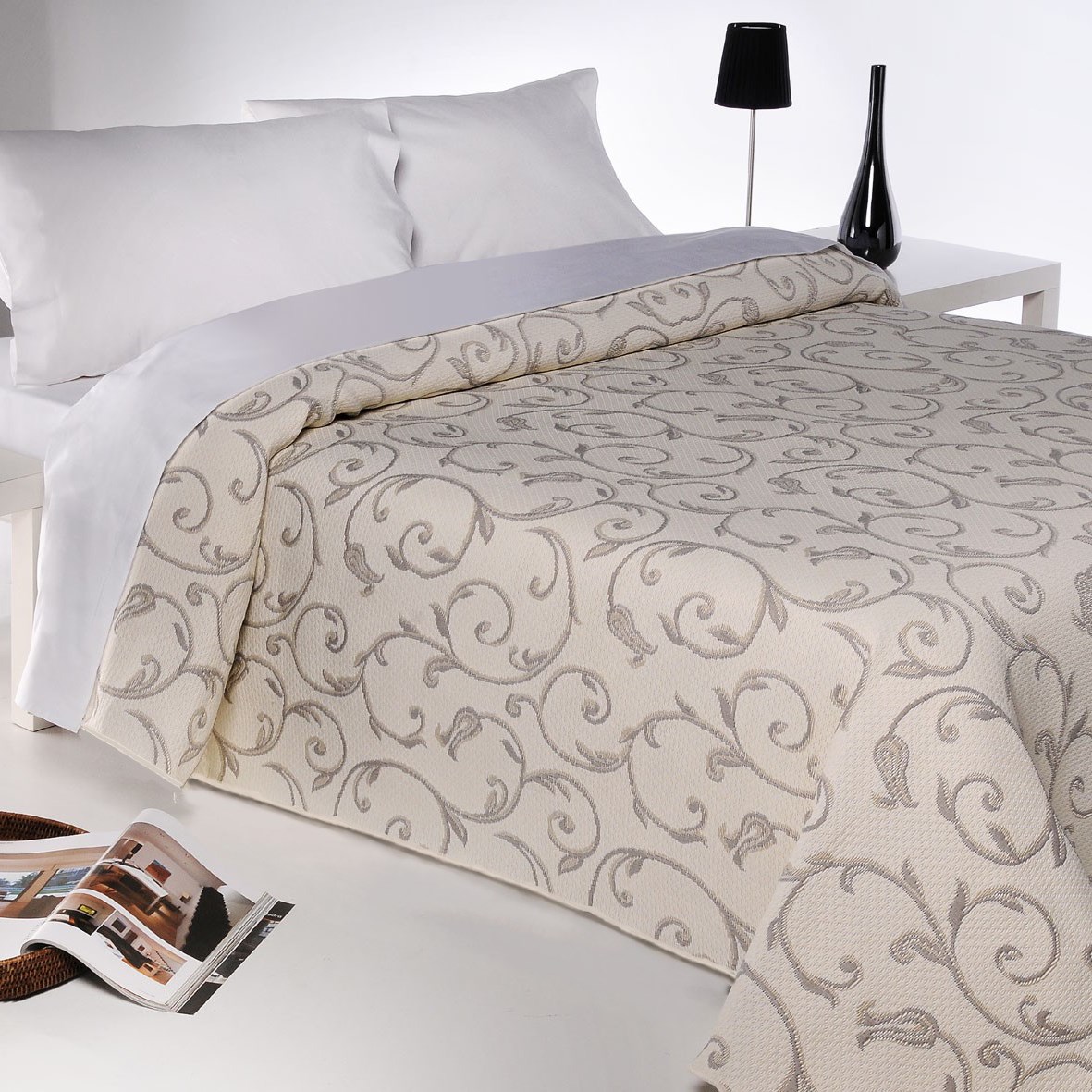 Forbyt Prehoz na posteľ Lis béžová, 240 x 260 cm