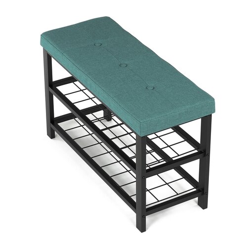 Skrinka na topánky s 2 policami, zelená