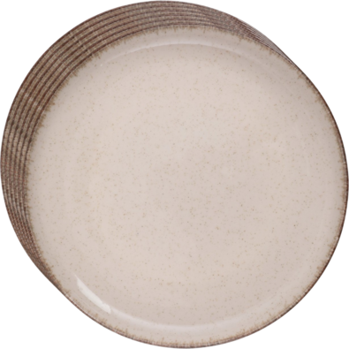 Sada 6 porcelánových dezertních talířů Nordic Glaze 19 cm, béžová