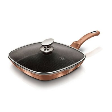 Berlinger Haus Сковорода-гриль з кришкою Rosegold Metallic Line, 28 см