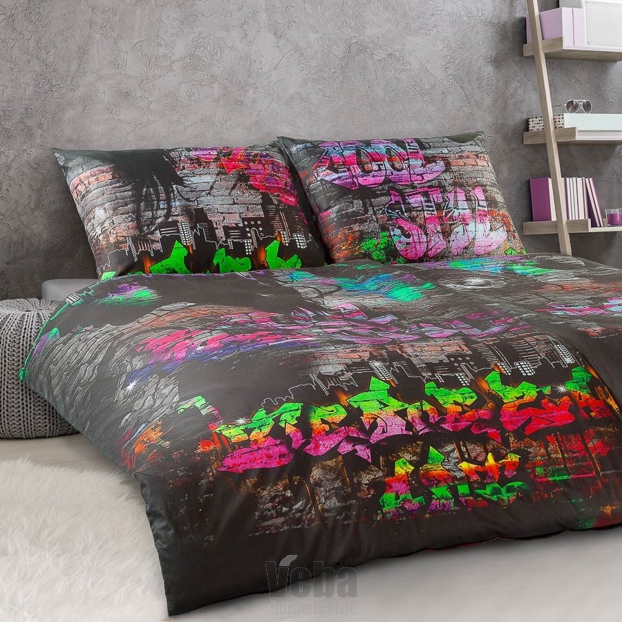 Veba Saténové obliečky Geon Graffiti Art Street Life, 140 x 200 cm, 70 x 90 cm