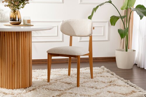 Set de scaune de sufragerie Lionte White and DarkOak, 2 buc.