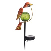 Solárna lampa Bird oranžová, 13 x 6 x 52 cm