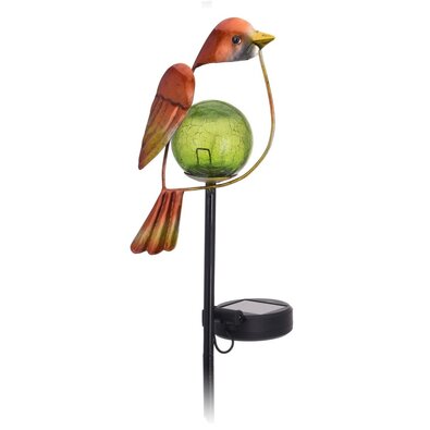 Solární lampa Bird oranžová, 13 x 6 x 52 cm