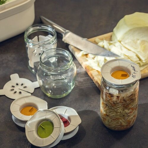 Plastia Fermentációs készlet - elefántcsont, kávézaccal, piros
