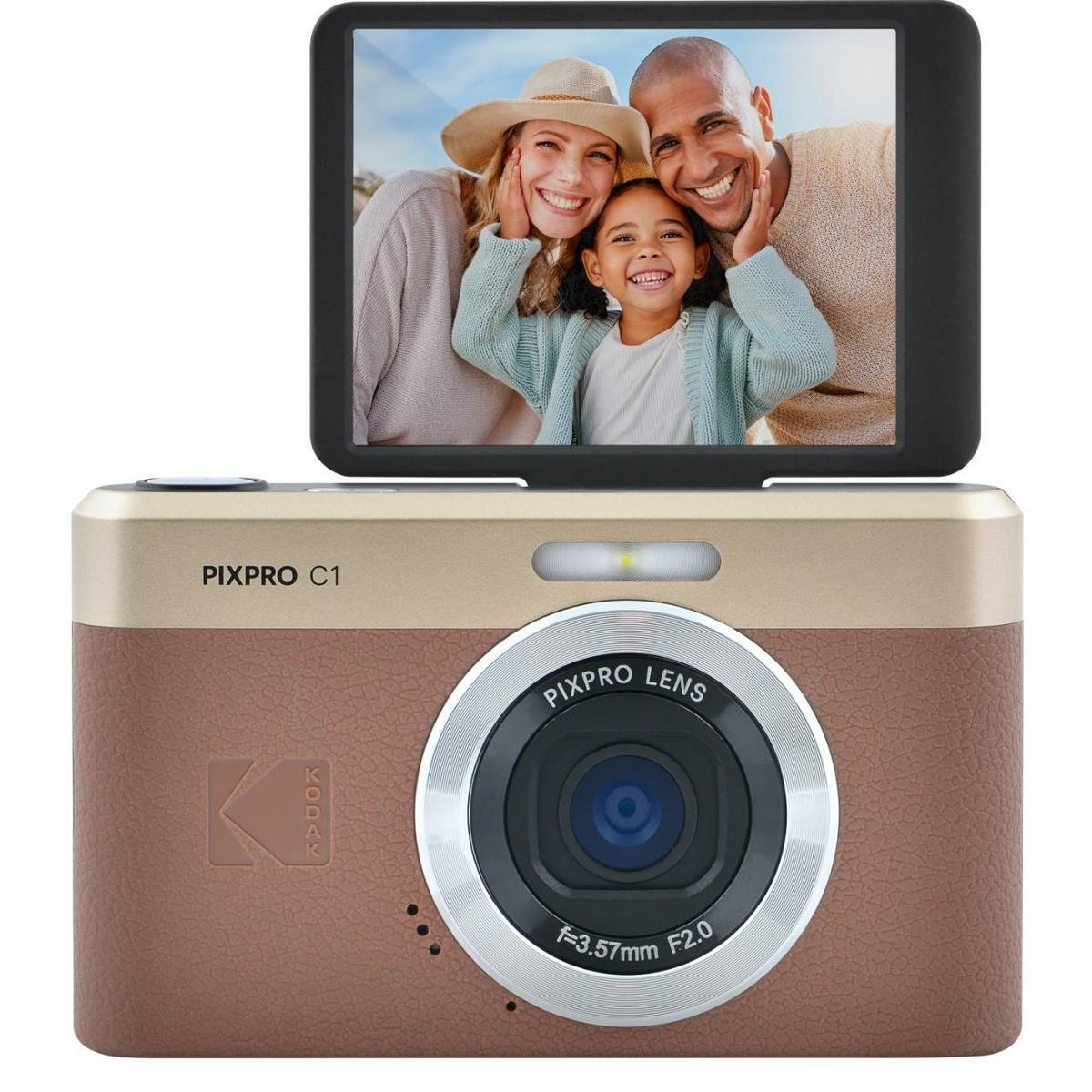 KODAK C1 Pixpro kompaktní fotoaparát, hnědá