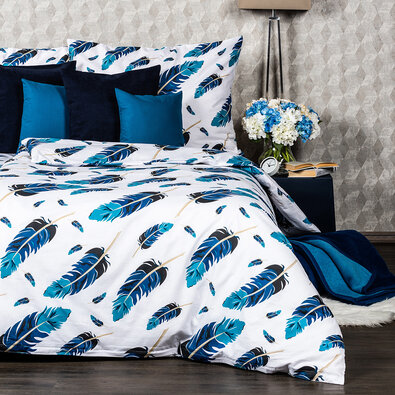 Lenjerie pat 1 pers. 4Home Feathers, din bumbac, 140 x 200 cm, 70 x 90 cm