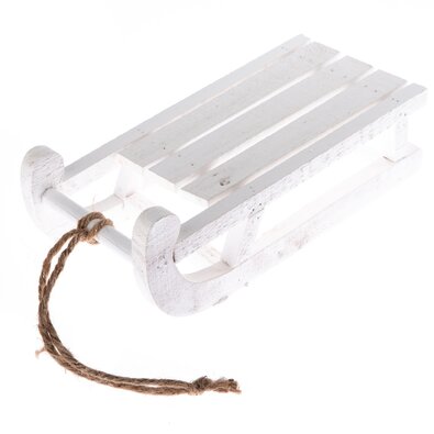 Drewniana dekoracja Sanki 31 x 14,5 x 11 cm, biały