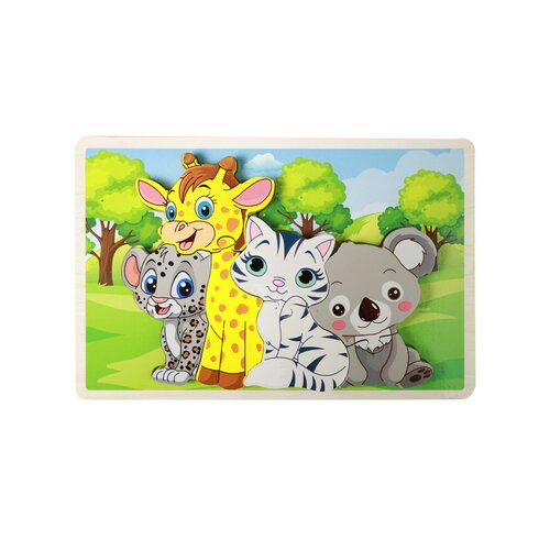 Rappa Puzzle din lemn animale, 8 piese