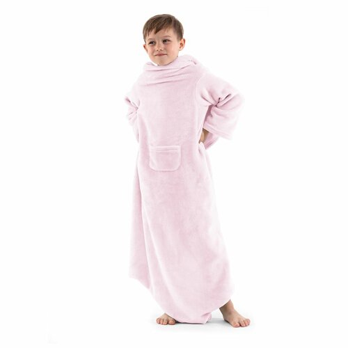 Decoking odeja z rokavi Lazy Kids pudra, 90 x 105cm