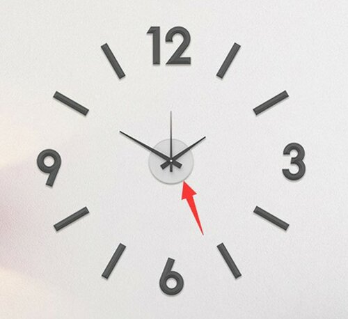 Zegar ścienny do naklejenia Galant 60 cm, srebrny
