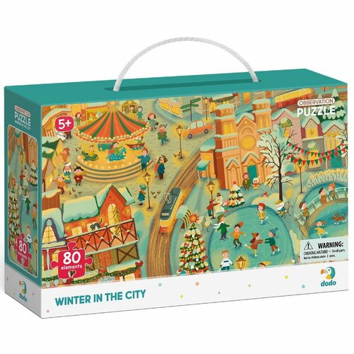 Dodo Puzzle z iskanjem slik Zima v mestu, 80 kosov