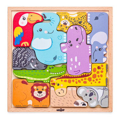 Woody Puzzle na deski Živali