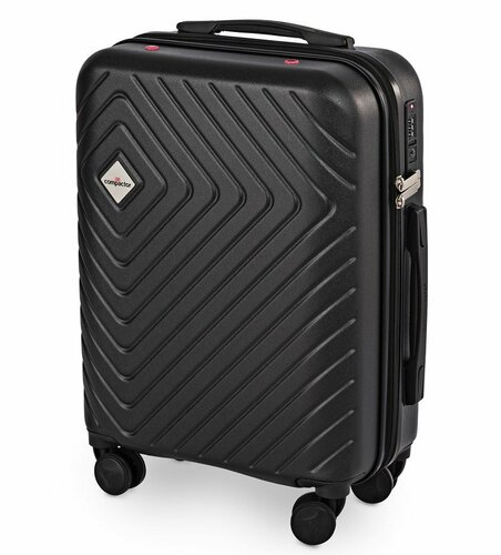 Fotografie Kabinové zavazadlo na kolečkách Compactor Cosmos S, včetně ruční pumpy,váhy,TSA zámek, 55x20x40 cm,černé