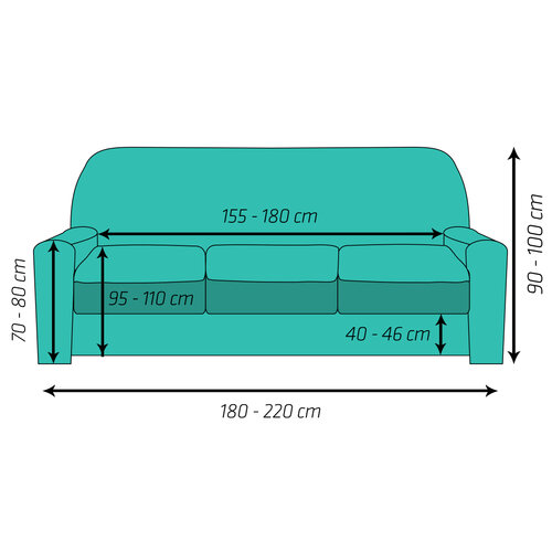 Husă multielastică 4Home Comfort pentru canapea, gri, 180 - 220 cm