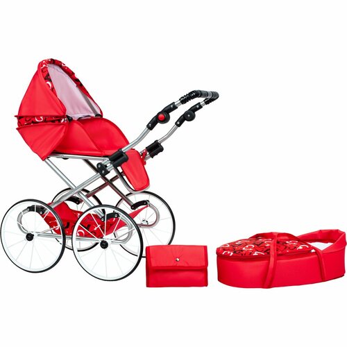 New Baby Dziecięcy wózek dla lalek Elen,  czerwony