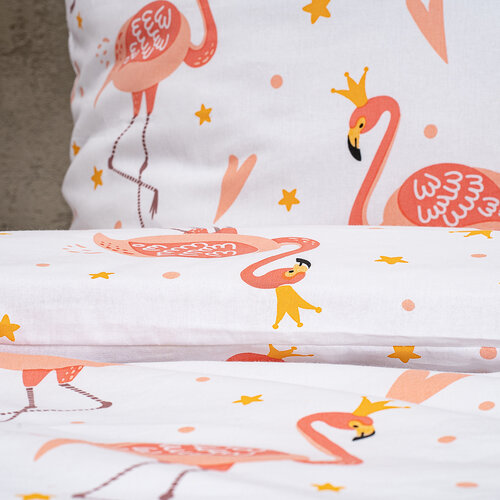 4Home Дитяча бавовняна постільна білизна Flamingo, 140 х 200 см, 70 х 90 см