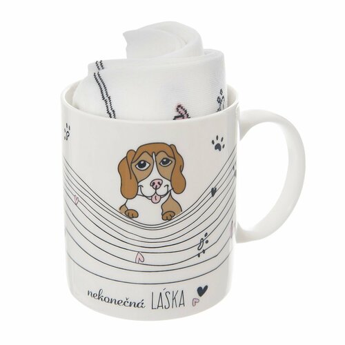 Cană ceramică Orion Endless love Dog , 0,35 l +cadou Șosete