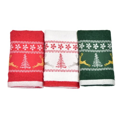 Фроте рушники з вишивкою Christmas 30 x 50 см, 3шт., в подарунковій упаковці
