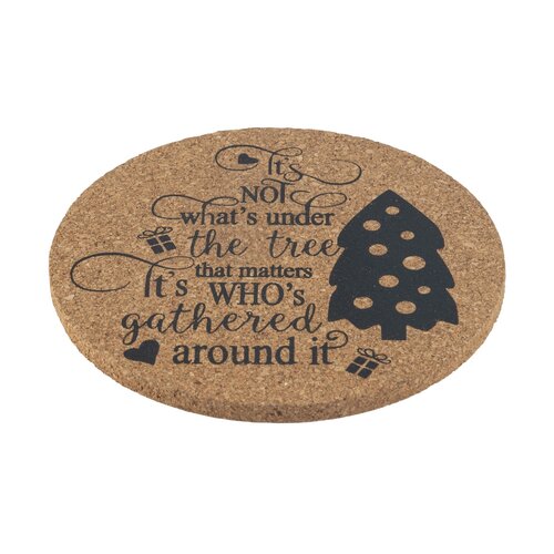 Altom Podstavek za skodelico iz plute Christmasdesign premer 10 cm, set 4 kosov