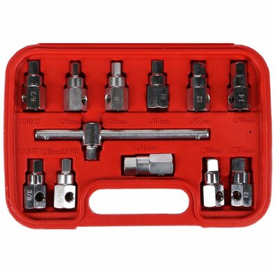 Sixtol Komplet za izpust olja MECHANIC OIL DRAINSET 12, Hex + štirikotni, 12 kosov
