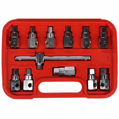 Sixtol Komplet za izpust olja MECHANIC OIL DRAINSET 12, Hex + štirikotni, 12 kosov