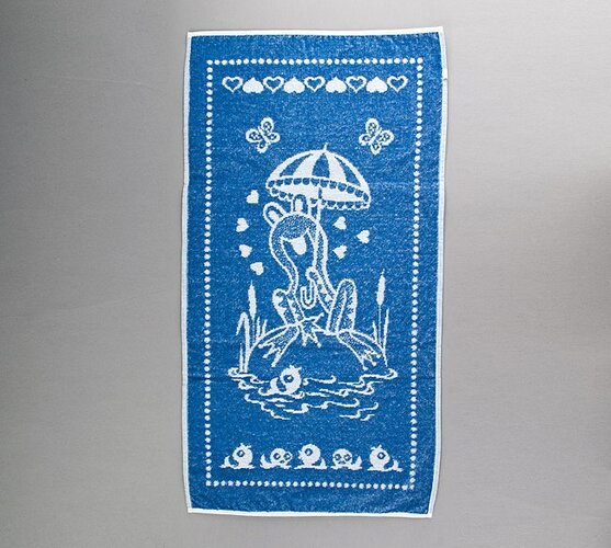 Detský froté uterák Žabiak modrý, 45 x 75 cm