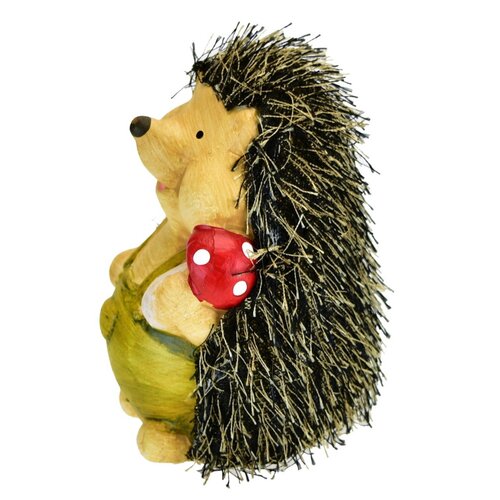 Keramik Dekoration Igel mit Pilz, 9 x 13 x 8,5 cm