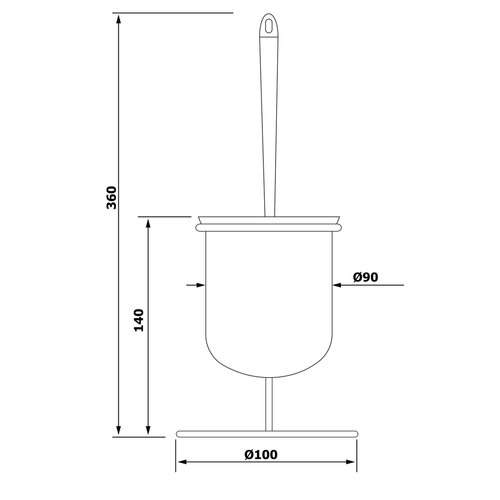 AQUALINE GA1304 Simple line WC ščetka, srebrna
